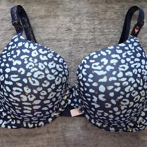 Victoria's Secret Blue Leopard Print Bra